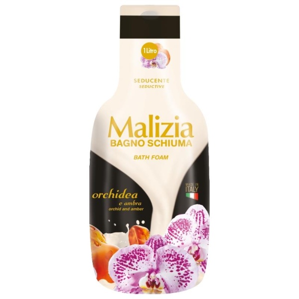 Malizia - Гель для душа и пена для ванны "Орхидея и Янтарь" 1000 ml.